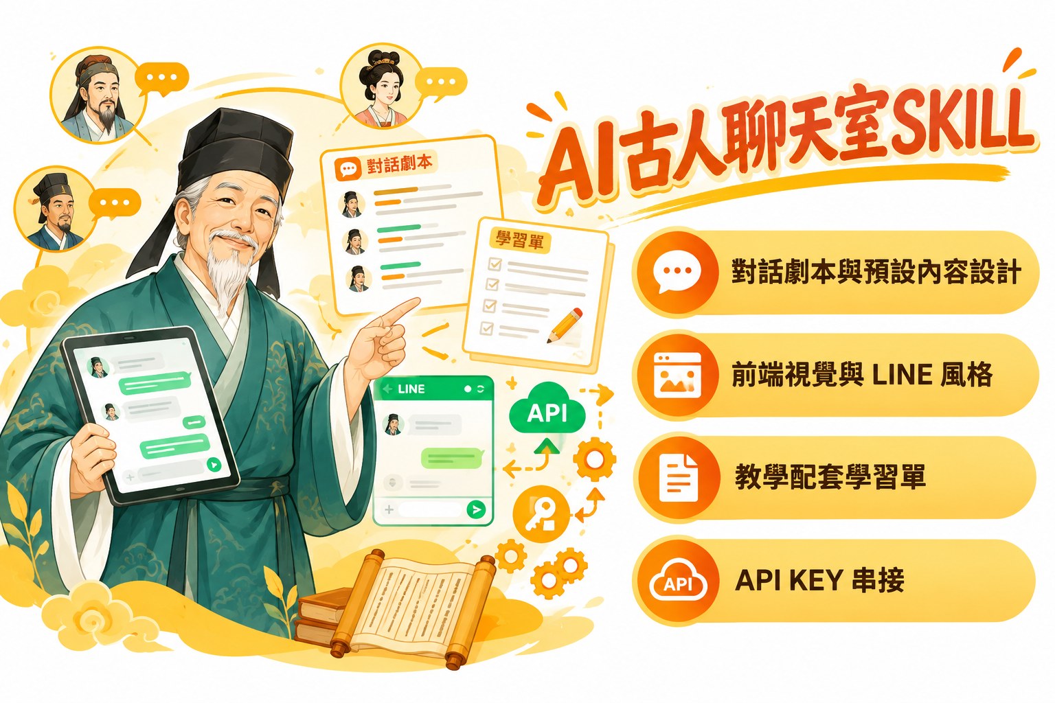 AI 古人聊天室 SKILL分享包官方主視覺