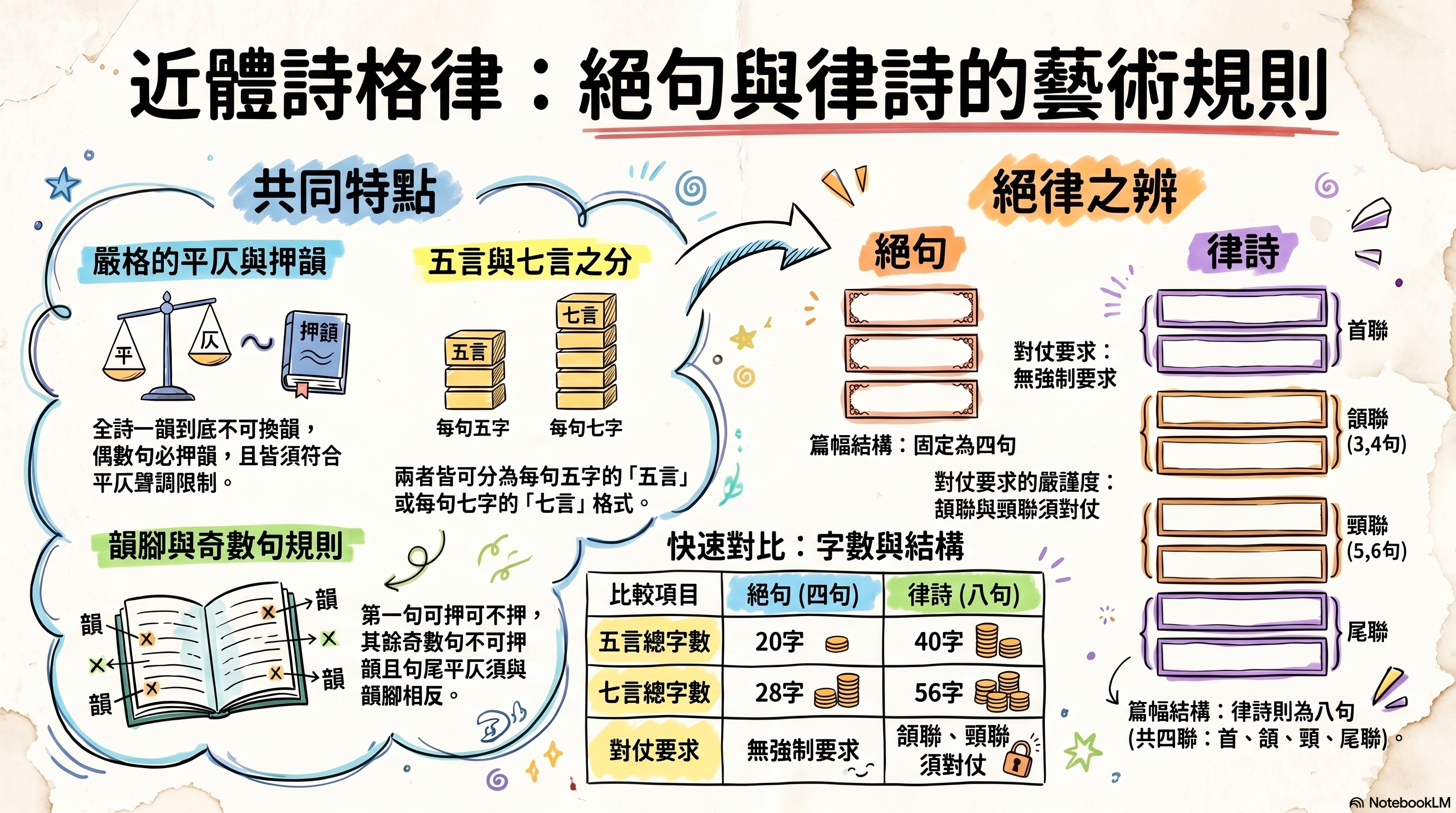 近體詩格律解析圖表