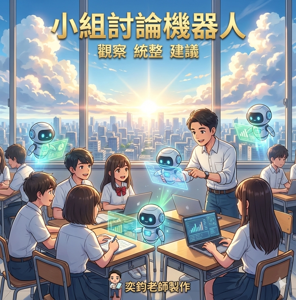 小組討論觀察機器人展示