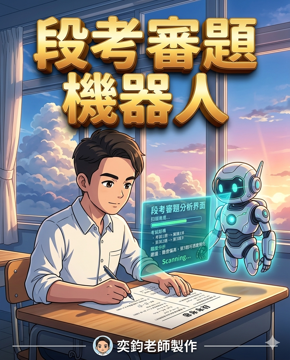 AI 段考審題機器人 3.2 直式介面展示圖