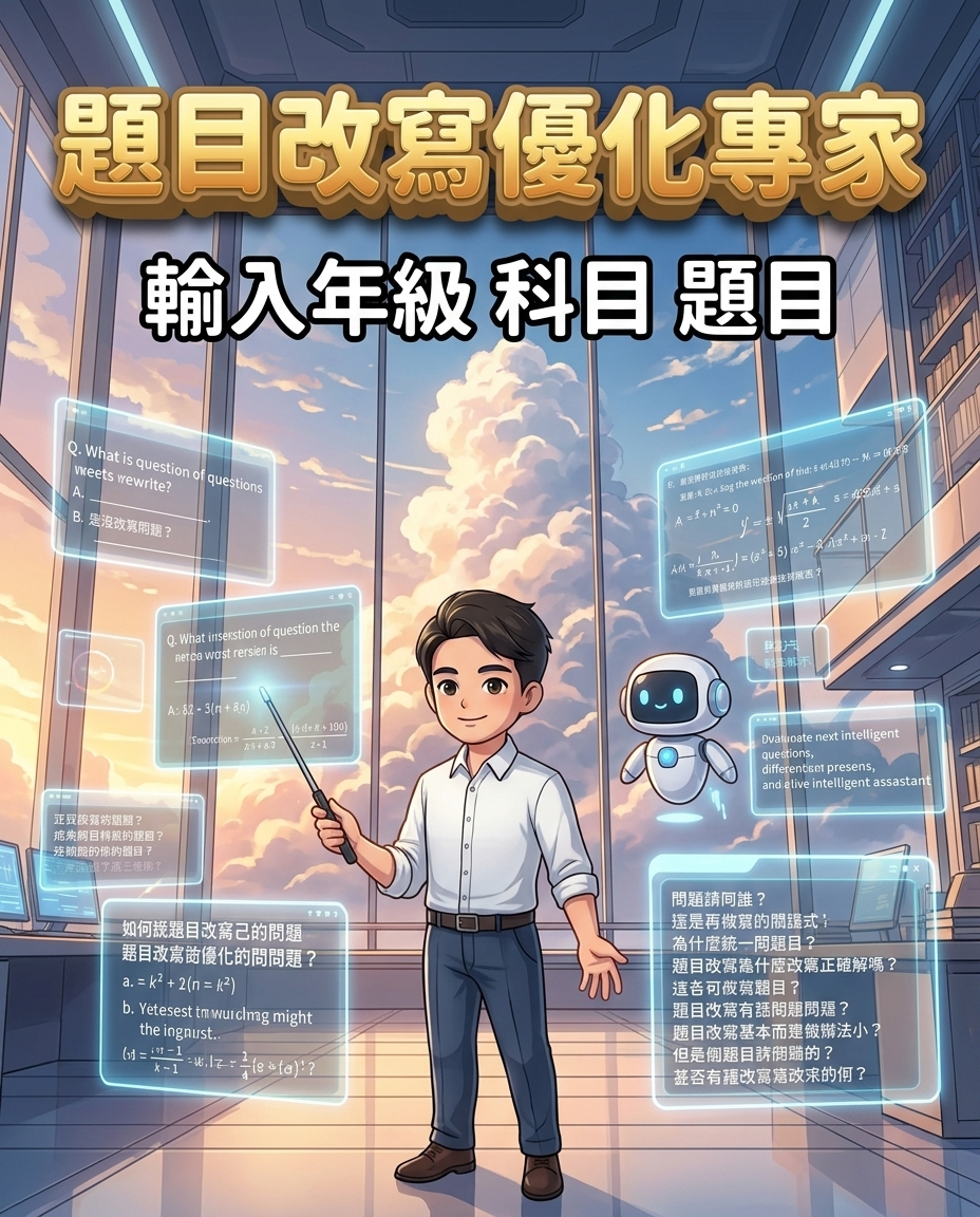 題目改寫優化專家示意圖