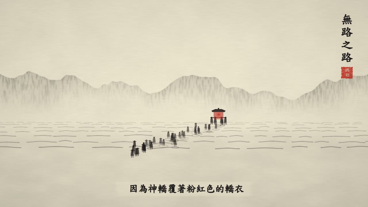 無路之路：神轎涉水過溪，信徒緊緊跟隨