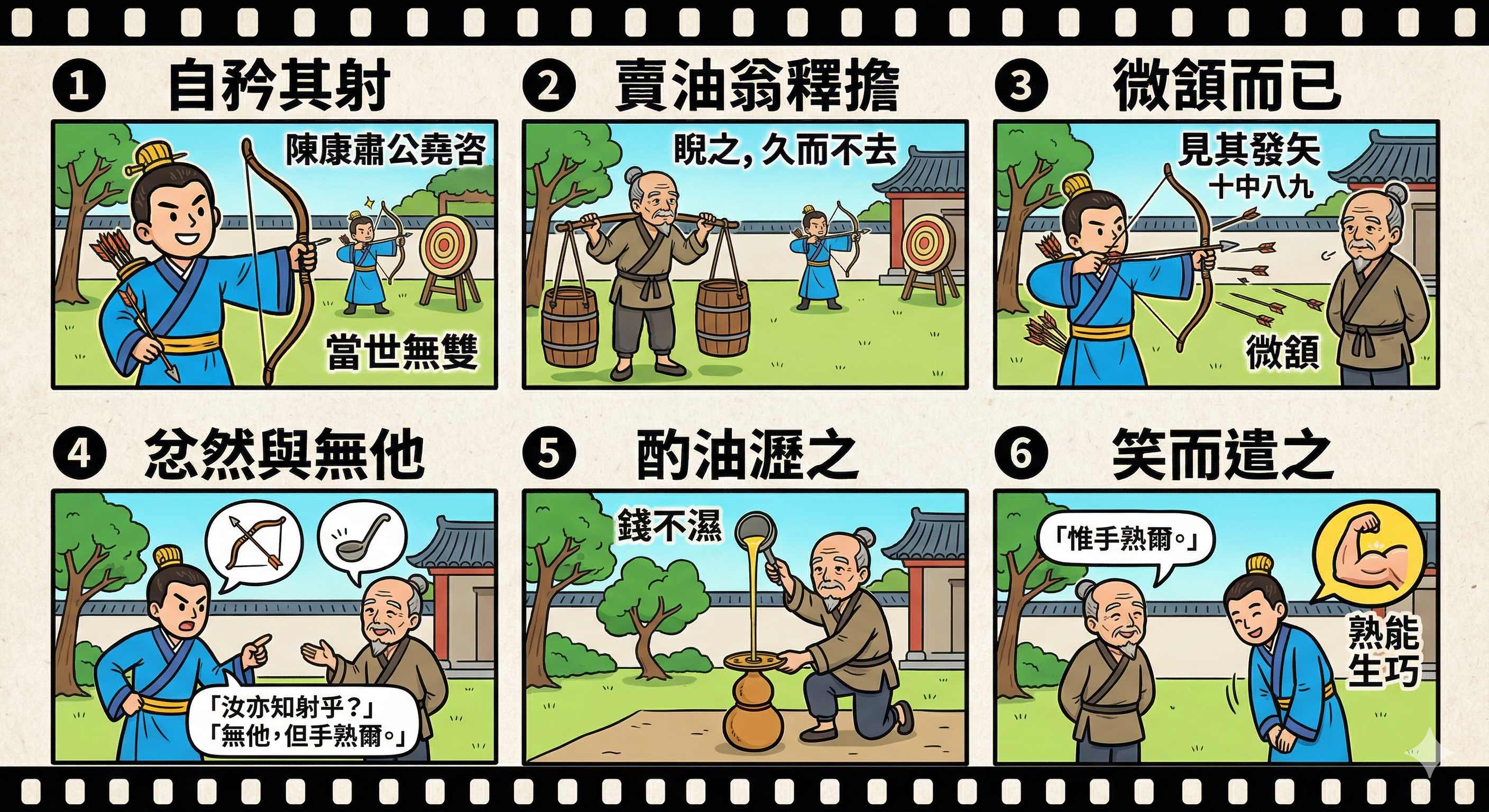 賣油翁筆記圖