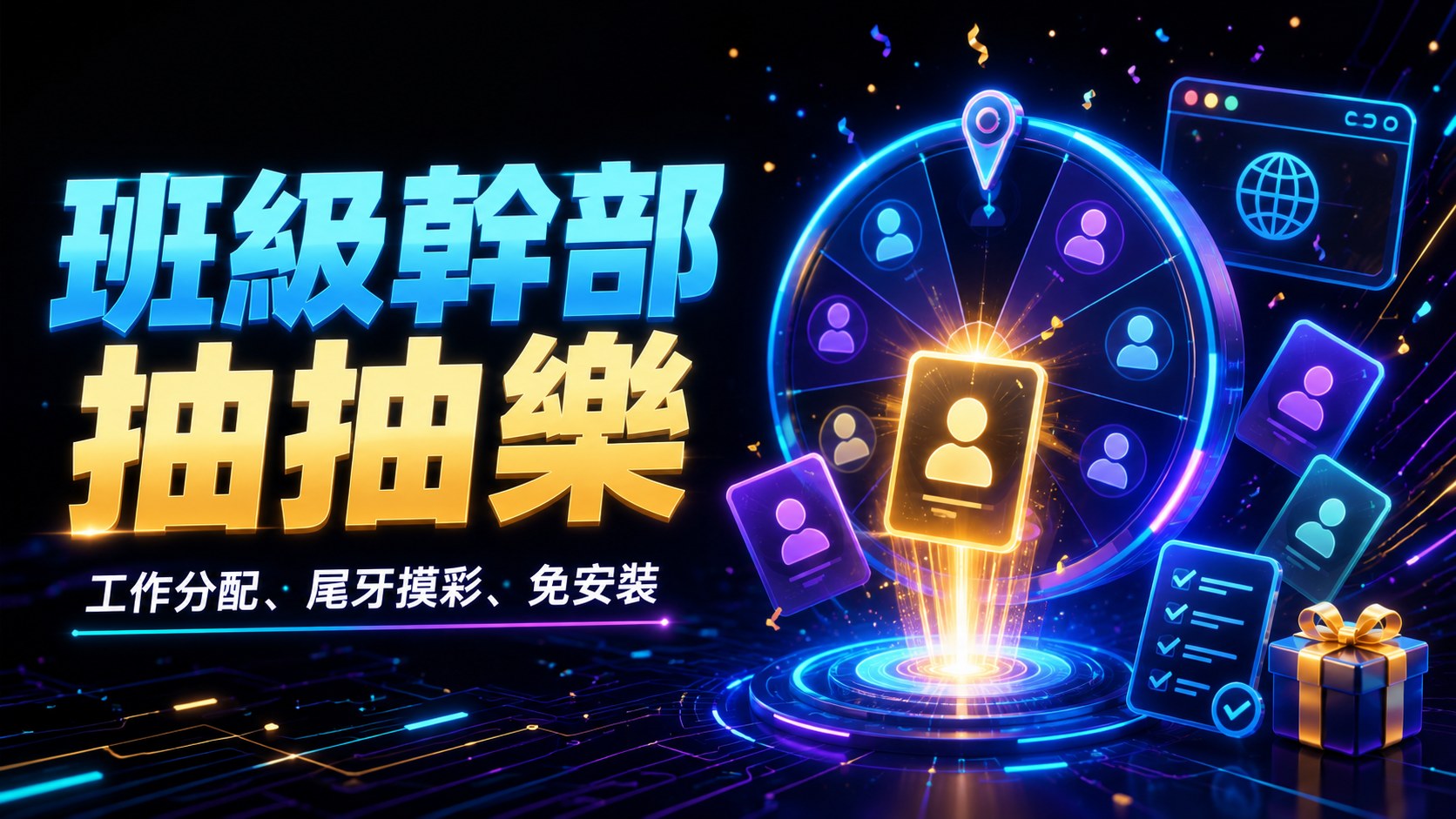 班級幹部抽抽樂與多功能抽籤神器主視覺封面