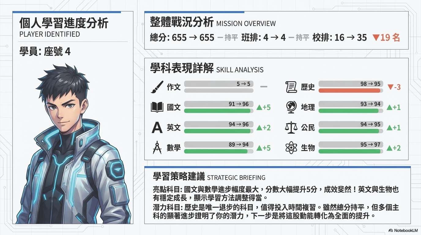 學習進度報告個別化戰力分析主視覺
